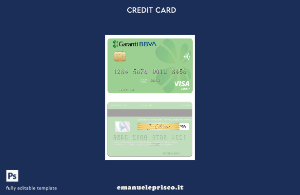 modello di carta di debito visto Romania Garanti BBVA stile verificato